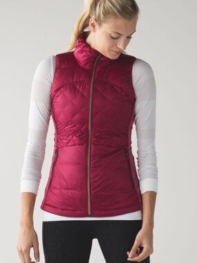 Lululemon Down For A Run Vest in the color Berry Rumble 6